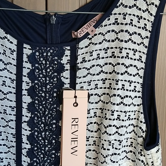 Review Dress size 14 navy white - Picture 2 of 4